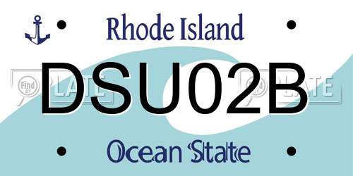 DSU02B Rhode Island License Plate