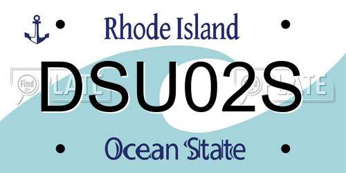 DSU02S Rhode Island License Plate