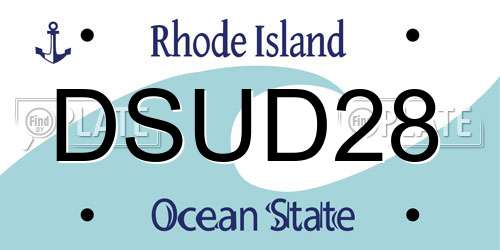 DSUD28 Rhode Island License Plate