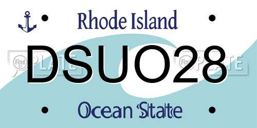 DSUO28 Rhode Island License Plate