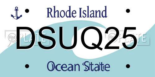 DSUQ25 Rhode Island License Plate
