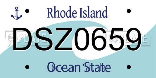 DSZ0659 Rhode Island License Plate