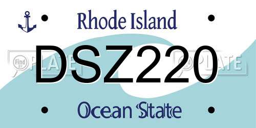 DSZ220 Rhode Island License Plate