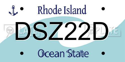 DSZ22D Rhode Island License Plate