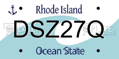 DSZ27Q Rhode Island License Plate