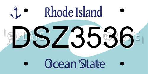 DSZ3536 Rhode Island License Plate