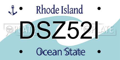 DSZ52I Rhode Island License Plate