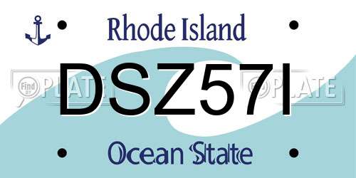 DSZ57I Rhode Island License Plate