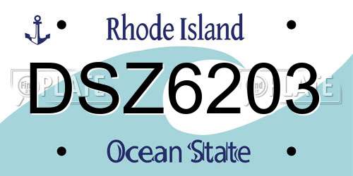 DSZ6203 Rhode Island License Plate