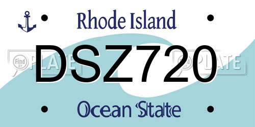 DSZ720 Rhode Island License Plate