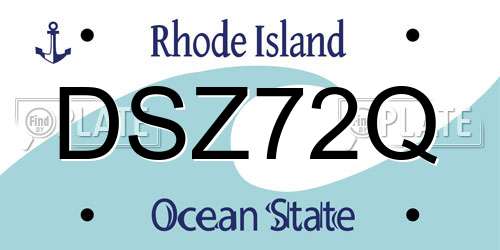 DSZ72Q Rhode Island License Plate