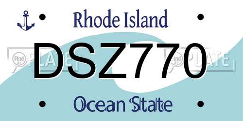 DSZ770 Rhode Island License Plate