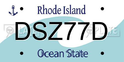 DSZ77D Rhode Island License Plate