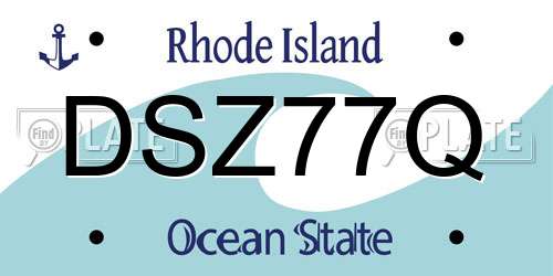 DSZ77Q Rhode Island License Plate