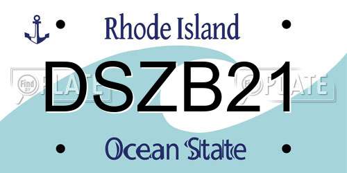 DSZB21 Rhode Island License Plate