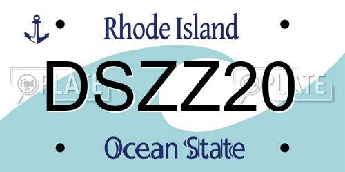 DSZZ20 Rhode Island License Plate