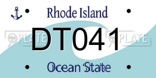 DT041 Rhode Island License Plate