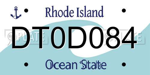 DT0D084 Rhode Island License Plate
