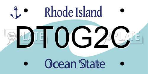 DT0G2C Rhode Island License Plate