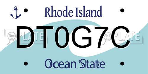 DT0G7C Rhode Island License Plate