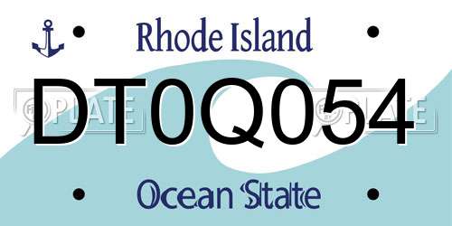 DT0Q054 Rhode Island License Plate
