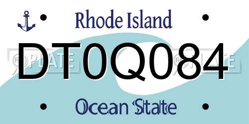 DT0Q084 Rhode Island License Plate