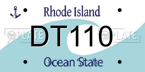 DT110 Rhode Island License Plate