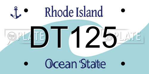 DT125 Rhode Island License Plate