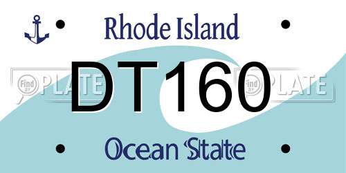 DT160 Rhode Island License Plate