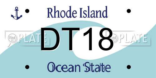 DT18 Rhode Island License Plate