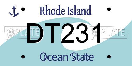 DT231 Rhode Island License Plate