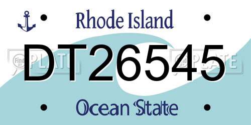 DT26545 Rhode Island License Plate