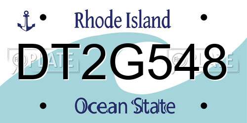 DT2G548 Rhode Island License Plate