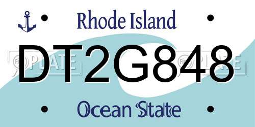 DT2G848 Rhode Island License Plate
