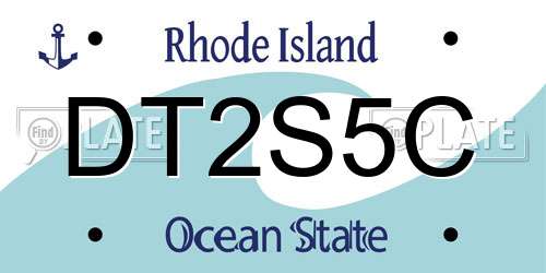 DT2S5C Rhode Island License Plate