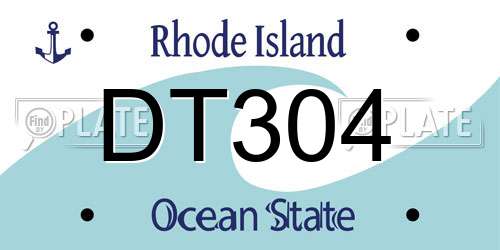DT304 Rhode Island License Plate