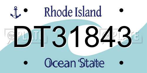 DT31843 Rhode Island License Plate