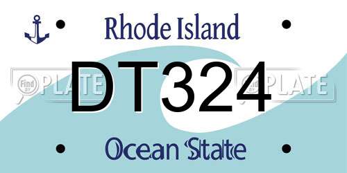 DT324 Rhode Island License Plate