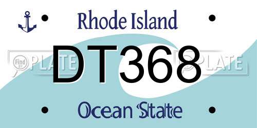 DT368 Rhode Island License Plate