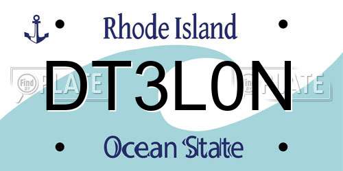 DT3L0N Rhode Island License Plate