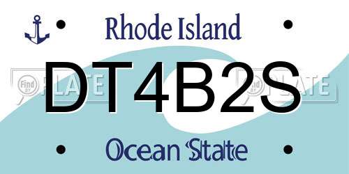 DT4B2S Rhode Island License Plate