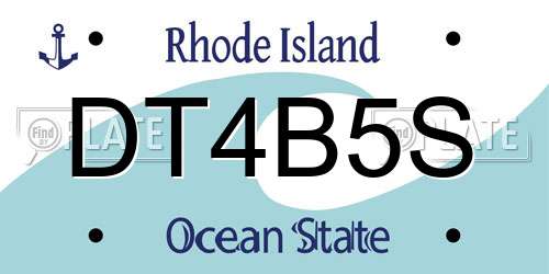 DT4B5S Rhode Island License Plate
