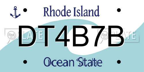 DT4B7B Rhode Island License Plate