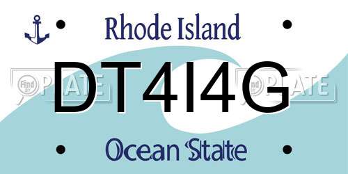 DT4I4G Rhode Island License Plate