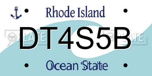 DT4S5B Rhode Island License Plate
