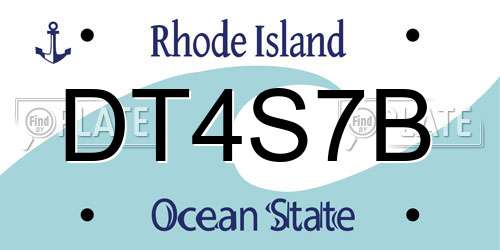 DT4S7B Rhode Island License Plate