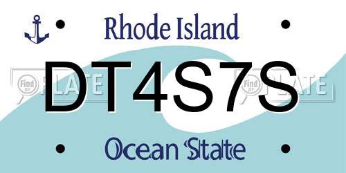 DT4S7S Rhode Island License Plate