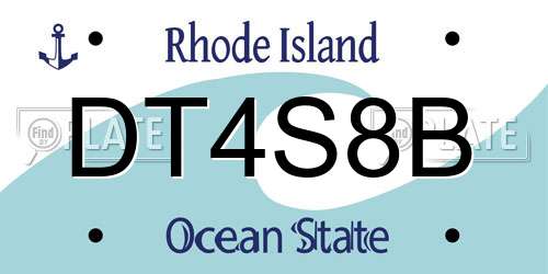 DT4S8B Rhode Island License Plate