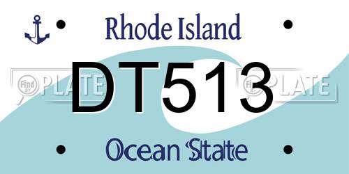 DT513 Rhode Island License Plate