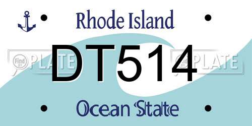 DT514 Rhode Island License Plate